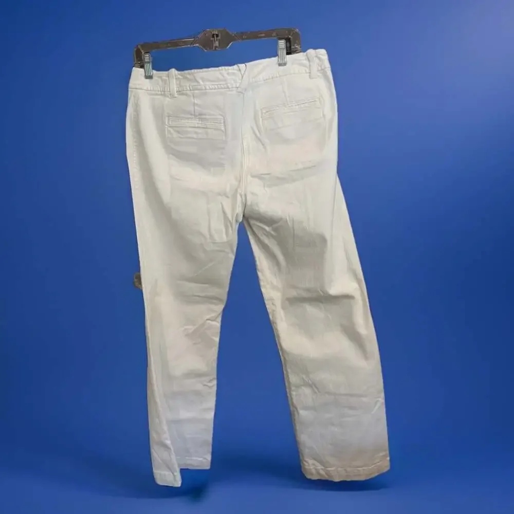 VNTG J Crew CITY FIT  White WideLeg Pants W35/L29 99% Cotton🫶No Stains Pristine
